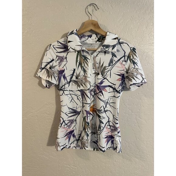 Jack Smith Tops - Y Jack Smith White Birds of Paradise Buttery Soft Short Sleeved Golf Polo Shirt